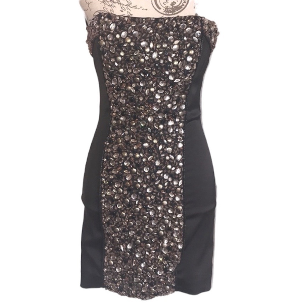 Badgley Mischka Strapless Mini Dress